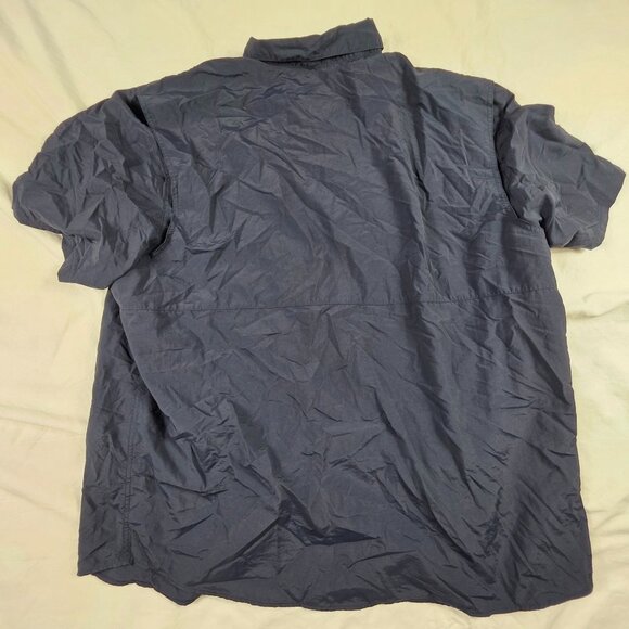 Wrangler Mens Size 3XL Blue Outdoor Short Sleeve Shirt Regular Fit Lightweight - Picture 2 of 9